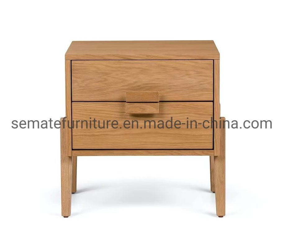 Wholesale Modern Bedroom Furniture 2 Drawers Bedside Table Wooden Nightstand