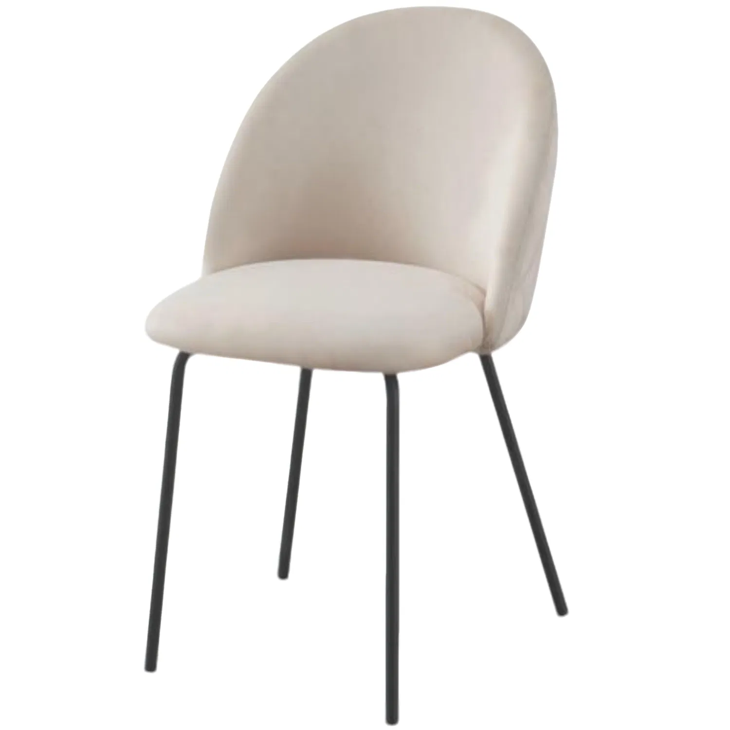 High Quality Velvet Upholstered Dining Chair with Black Legs for Living Room and Kitchen Furniture