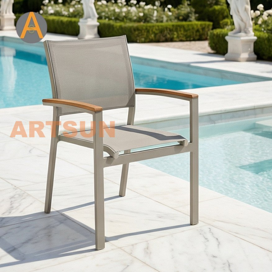 Durable Modern Guaranteed Tailored Customized Stacking Waterproof UV Resistant Outdoor Garden Restaurant Durable Home Furniture Event Chair
