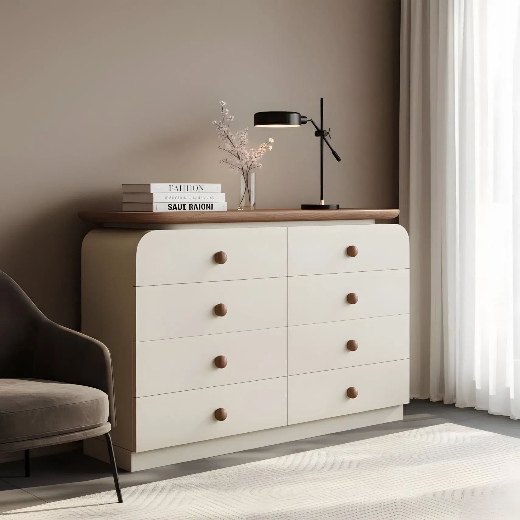 Nordic Style Wooden Sideboard Cabinet for Dining Room Home Furniture