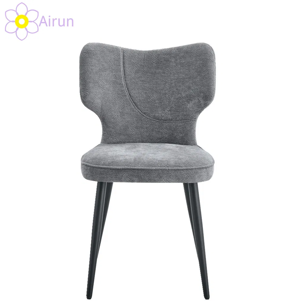 Restaurant Furniture Wholesale Design Nordic Modern Luxury Fabric Kd Structure Chairs Grey Swivel Dining Chair