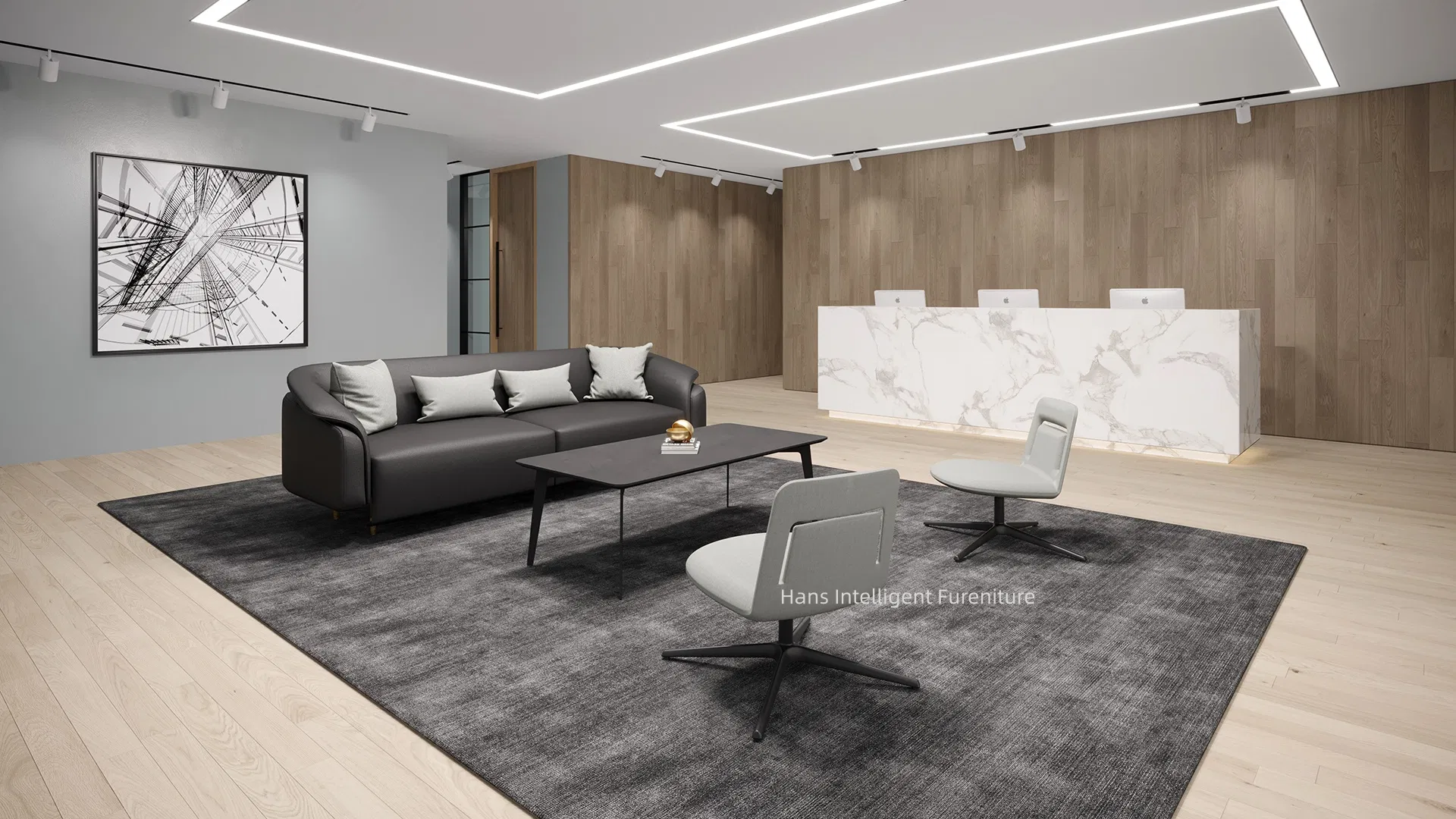 Elegant Leather Loveseat Sofa for High-End Home Furniture