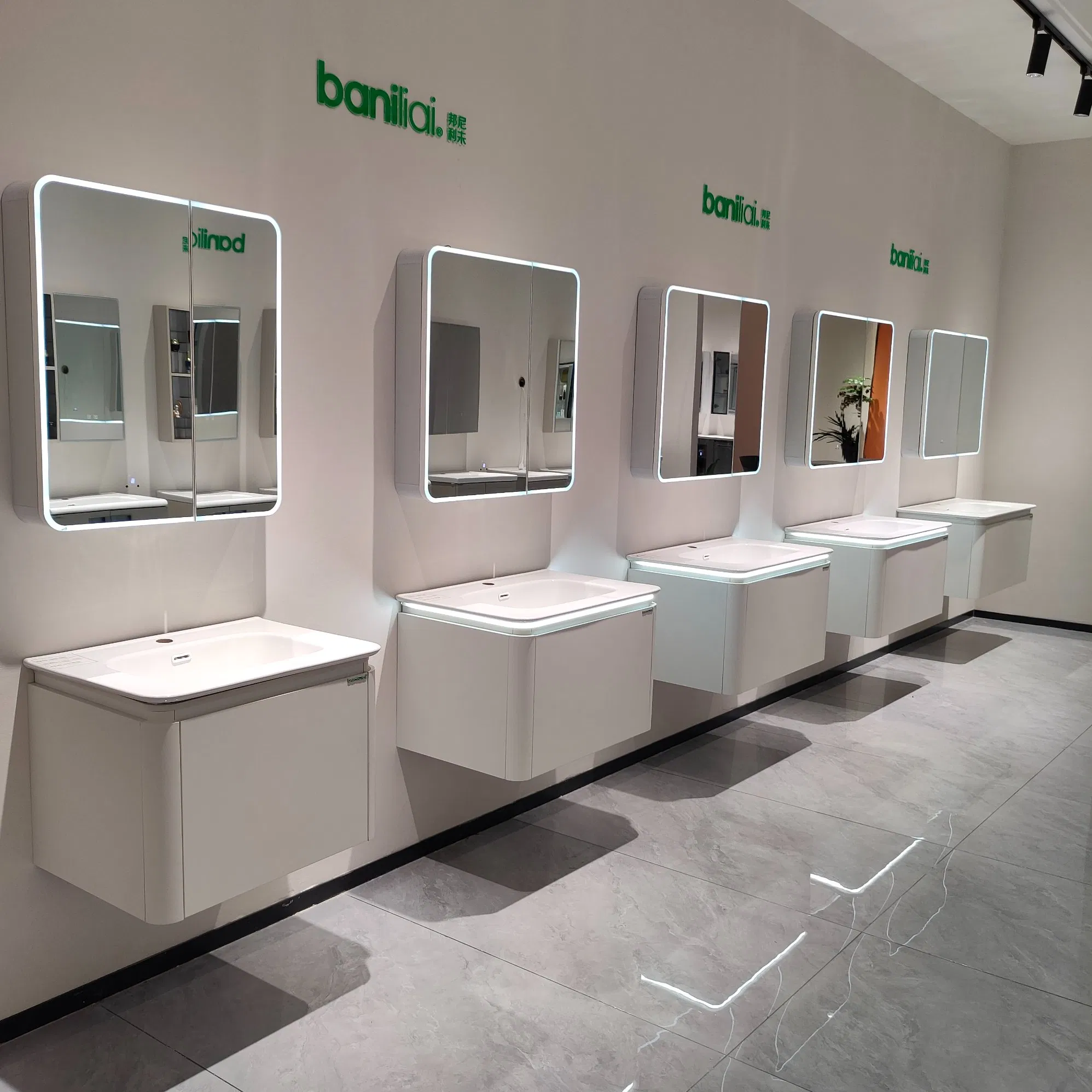 Durable Bathroom Accessories PVC LED Light Bathroom Cabinet