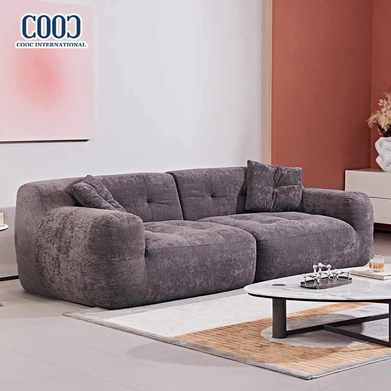 Modern 2 Seat Modern Design Sectional Lazy Fabric Sponge Boneless Frameless Compression Sofa Couch for Modern Home Furniture