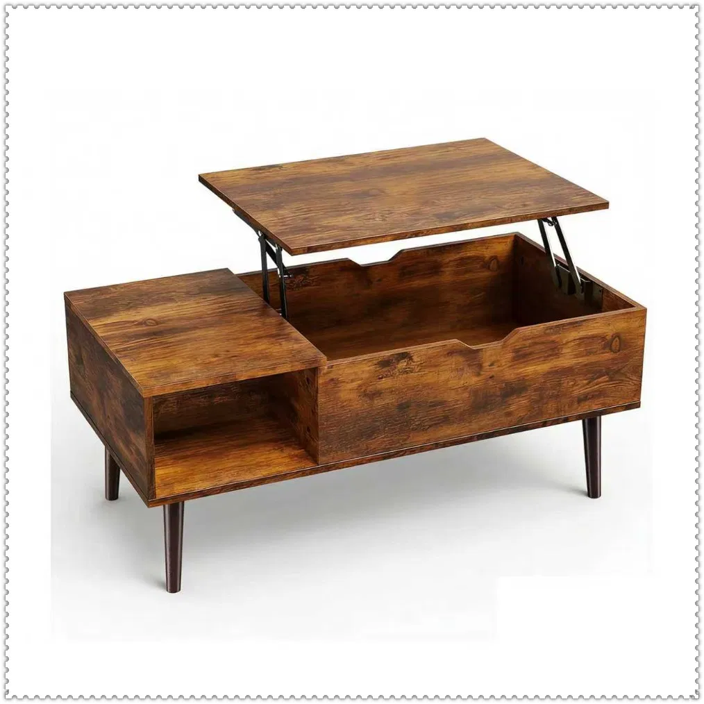 Farmhouse Style Coffee Table with Distressed Vintage Character Appearance