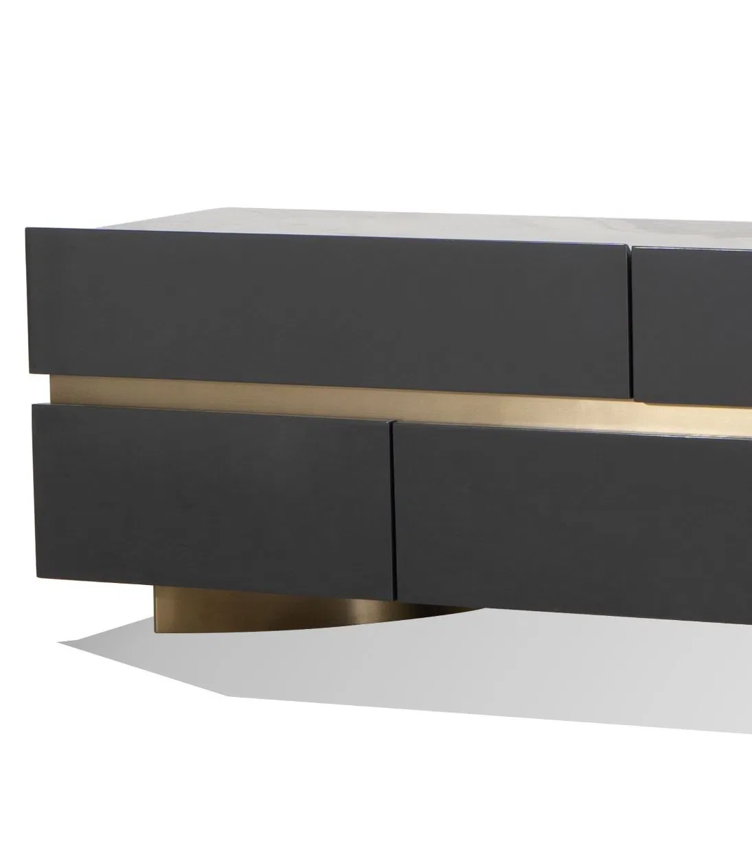 Modern Living Room Wooden Upmarket Furniture Stylish Marble Top Hardware Decoration TV Stand