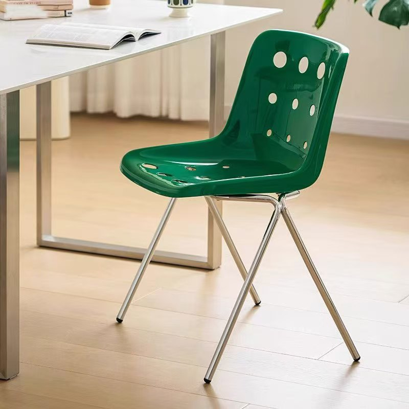 Wholesale Home Furniture Silver Chrome Dining Chair Black Legs