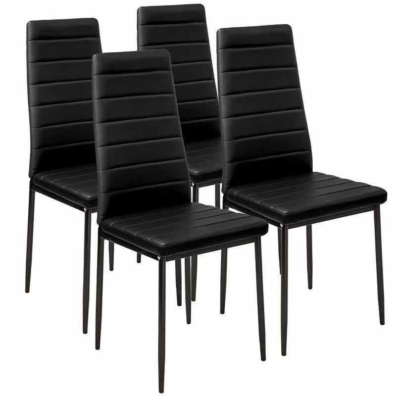Stylish Modern Leather Dining Chair with Durable Metal Frame