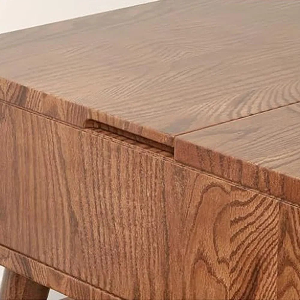 Height-Adjustable Coffee Table with 2 Drawers and Hidden Storage