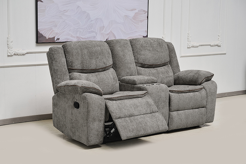 Modern Recliner Sofa Set with Dropdown Table and Stylish Cupholders