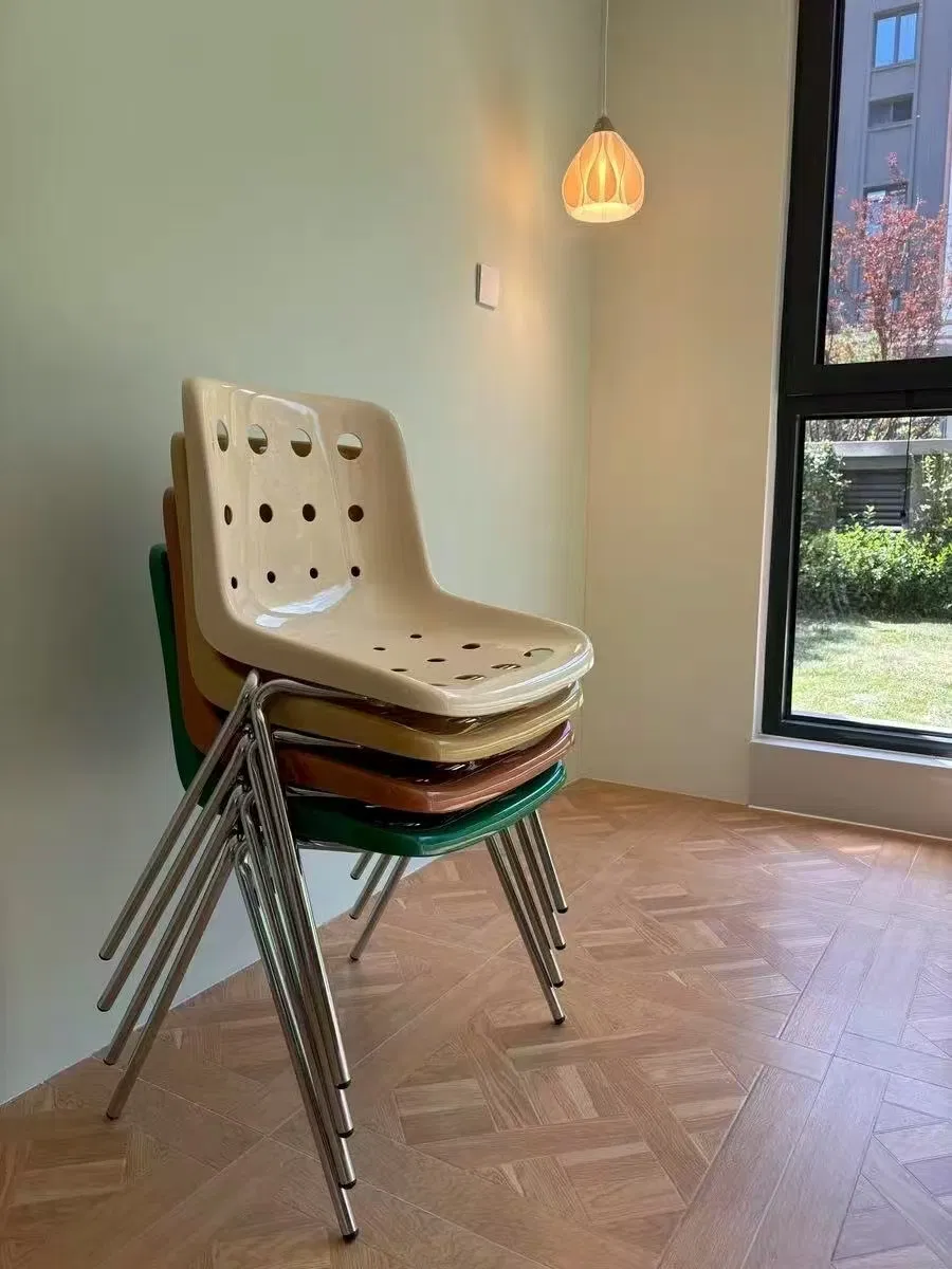 Wholesale Home Furniture Silver Chrome Dining Chair Black Legs