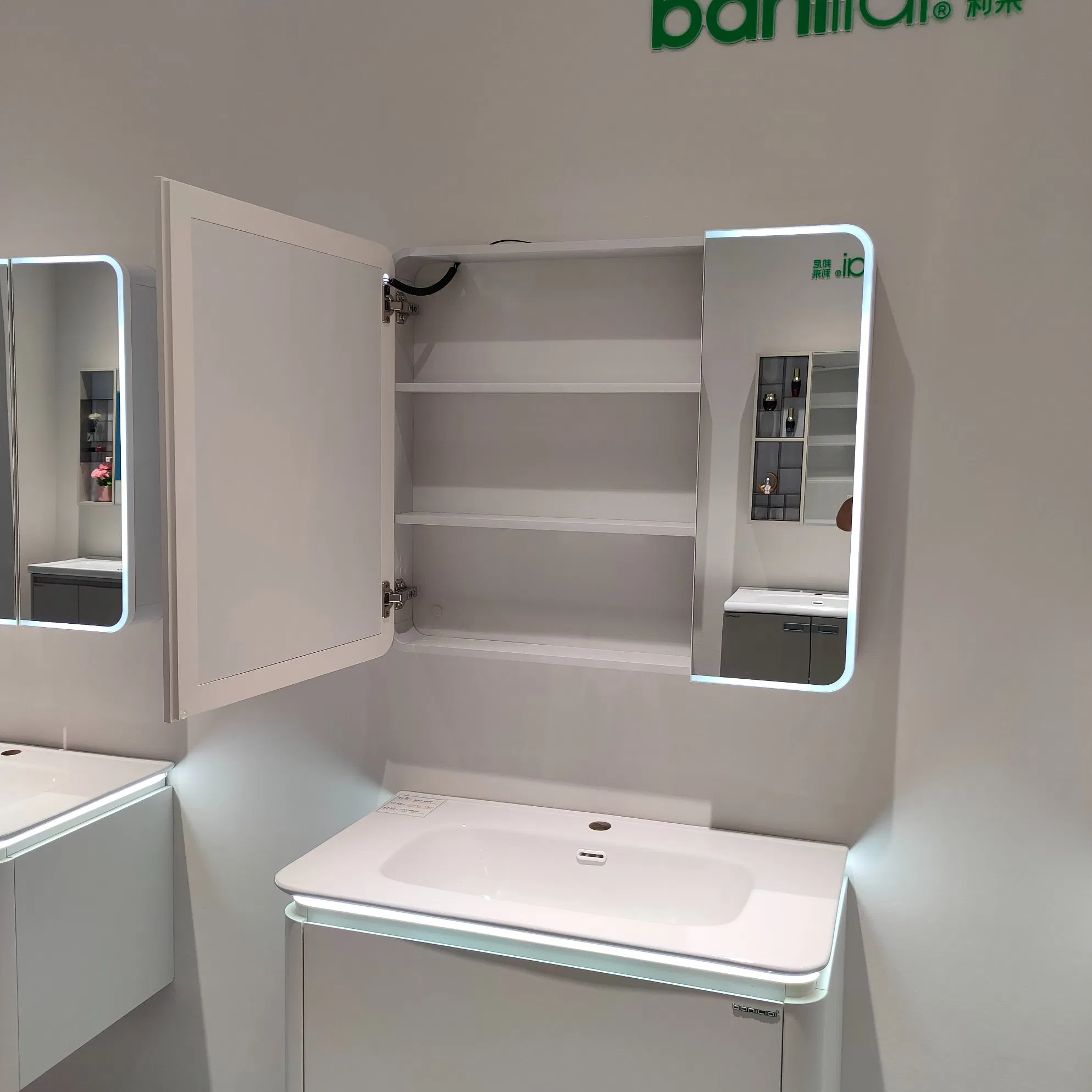 Durable Bathroom Accessories PVC LED Light Bathroom Cabinet