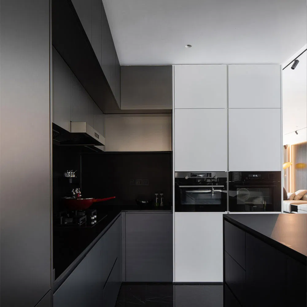 White Lacquer Combine Bookshelf Wooden Cupboards Modular Kitchen Cabinet