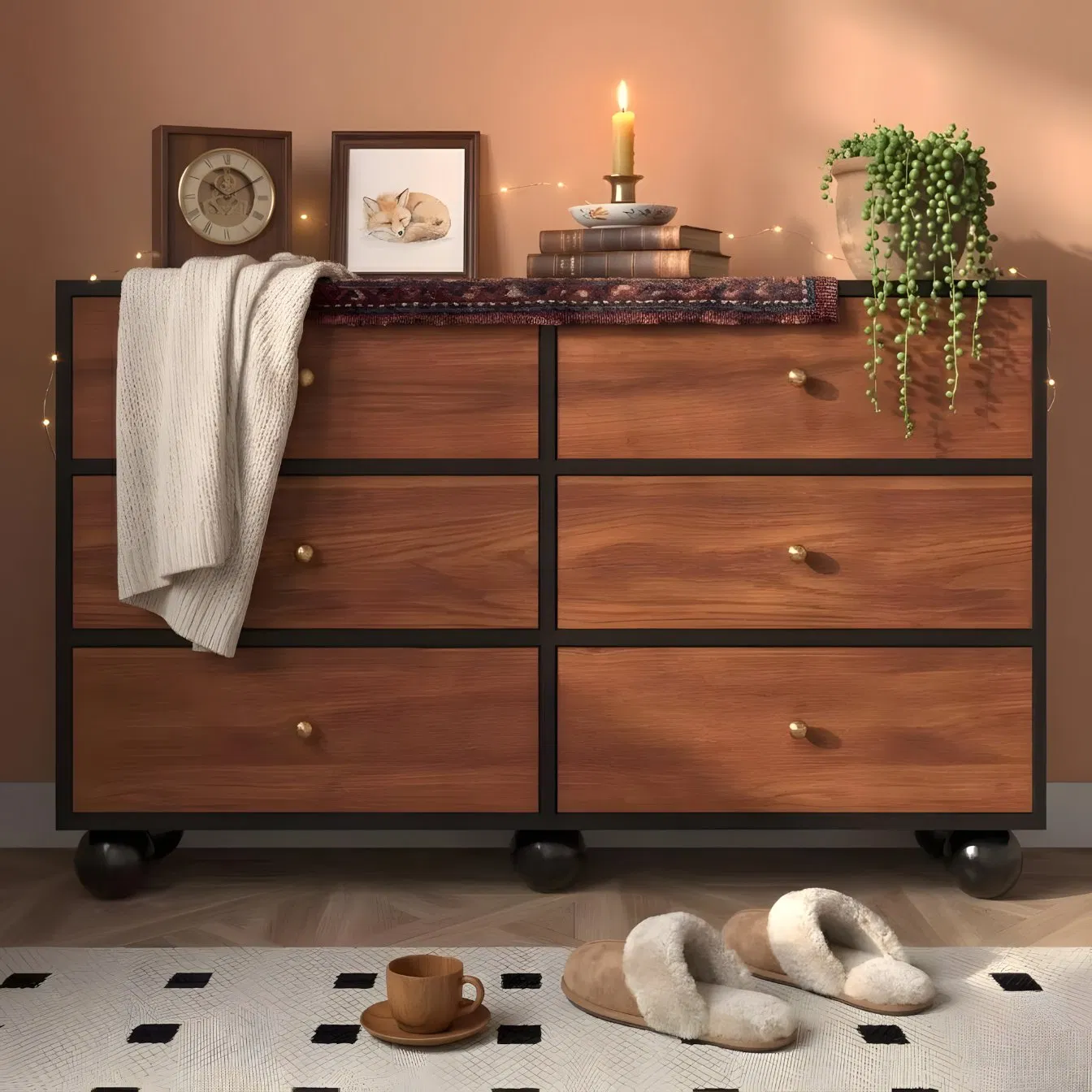 Hot Selling Modern Wooden Sideboard Home Furniture Storage Cabinet Factory Direct