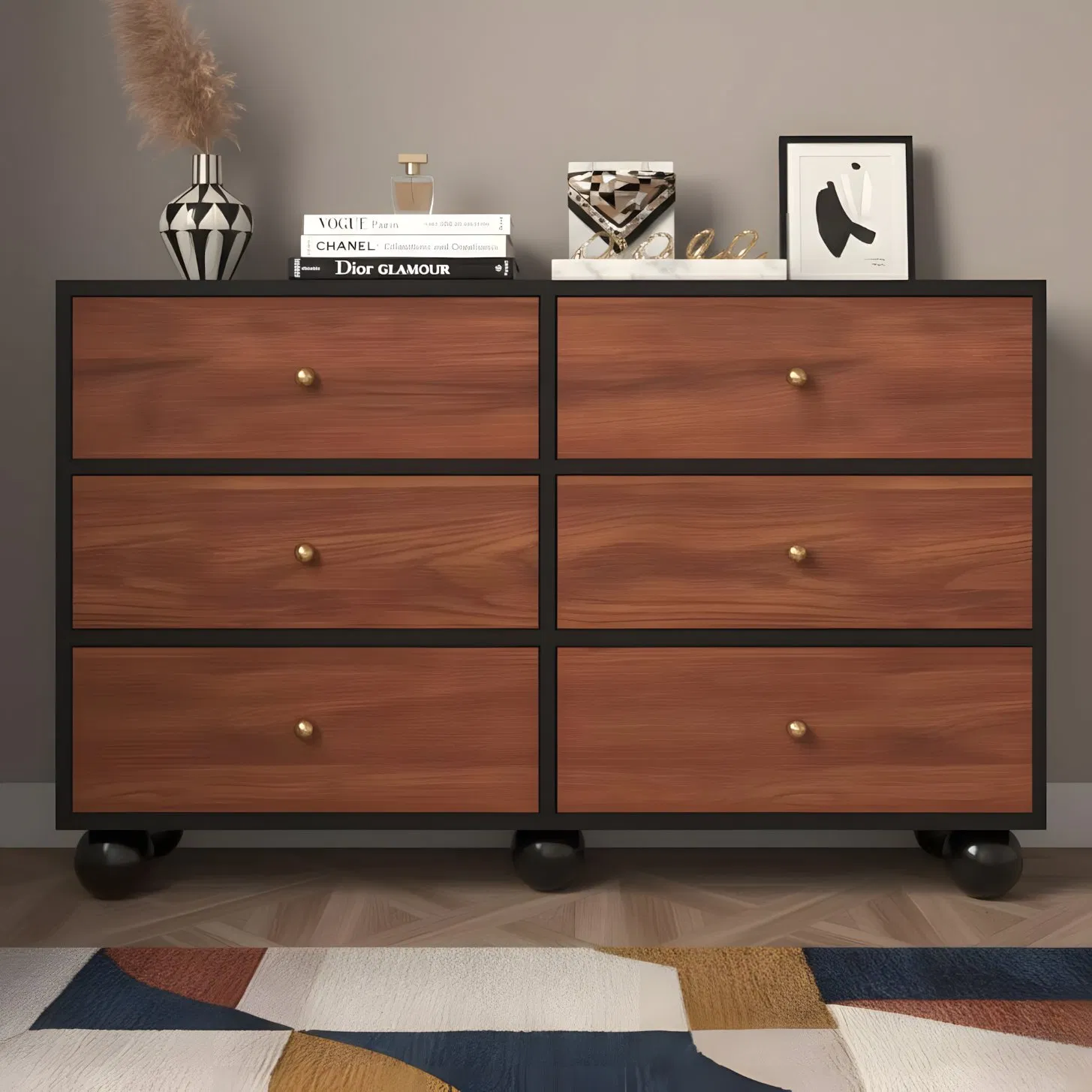 Hot Selling Modern Wooden Sideboard Home Furniture Storage Cabinet Factory Direct