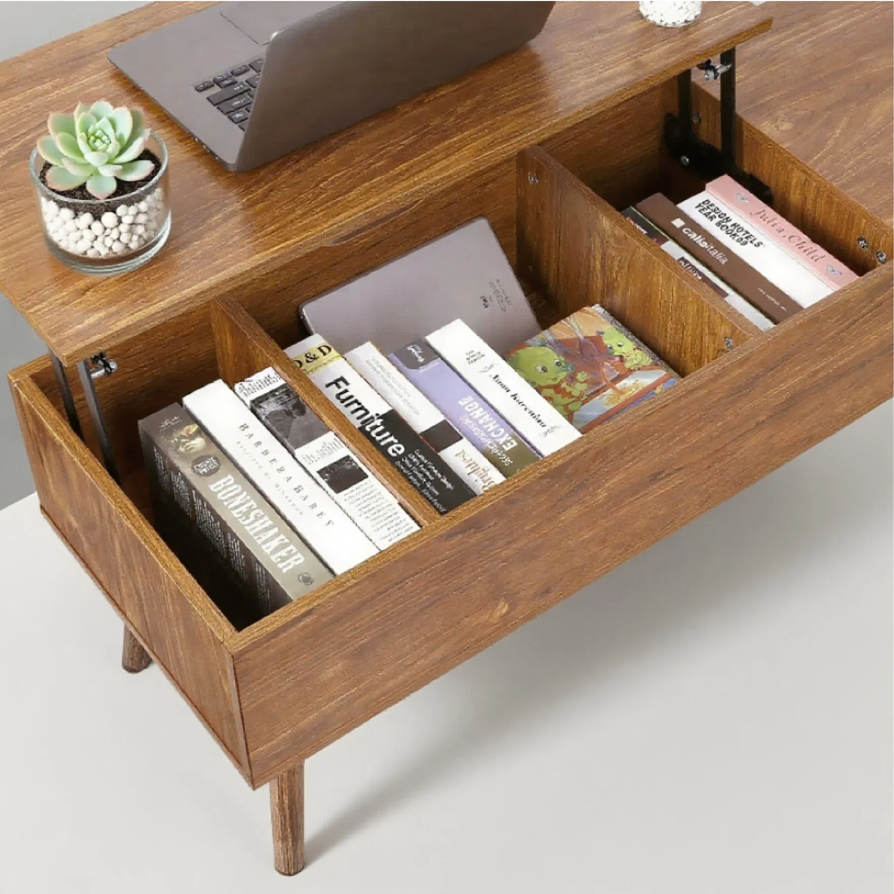 Modern Lifting Platform Coffee Table with Hidden Compartments