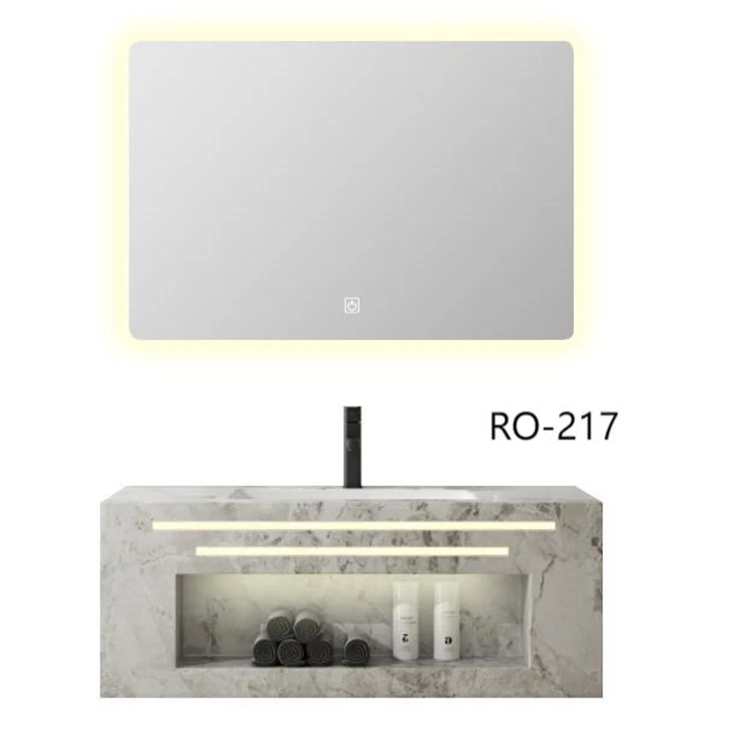 RO-216f-80 Modern Furniture Bathroom Accessories Marble Cabinet with Sink