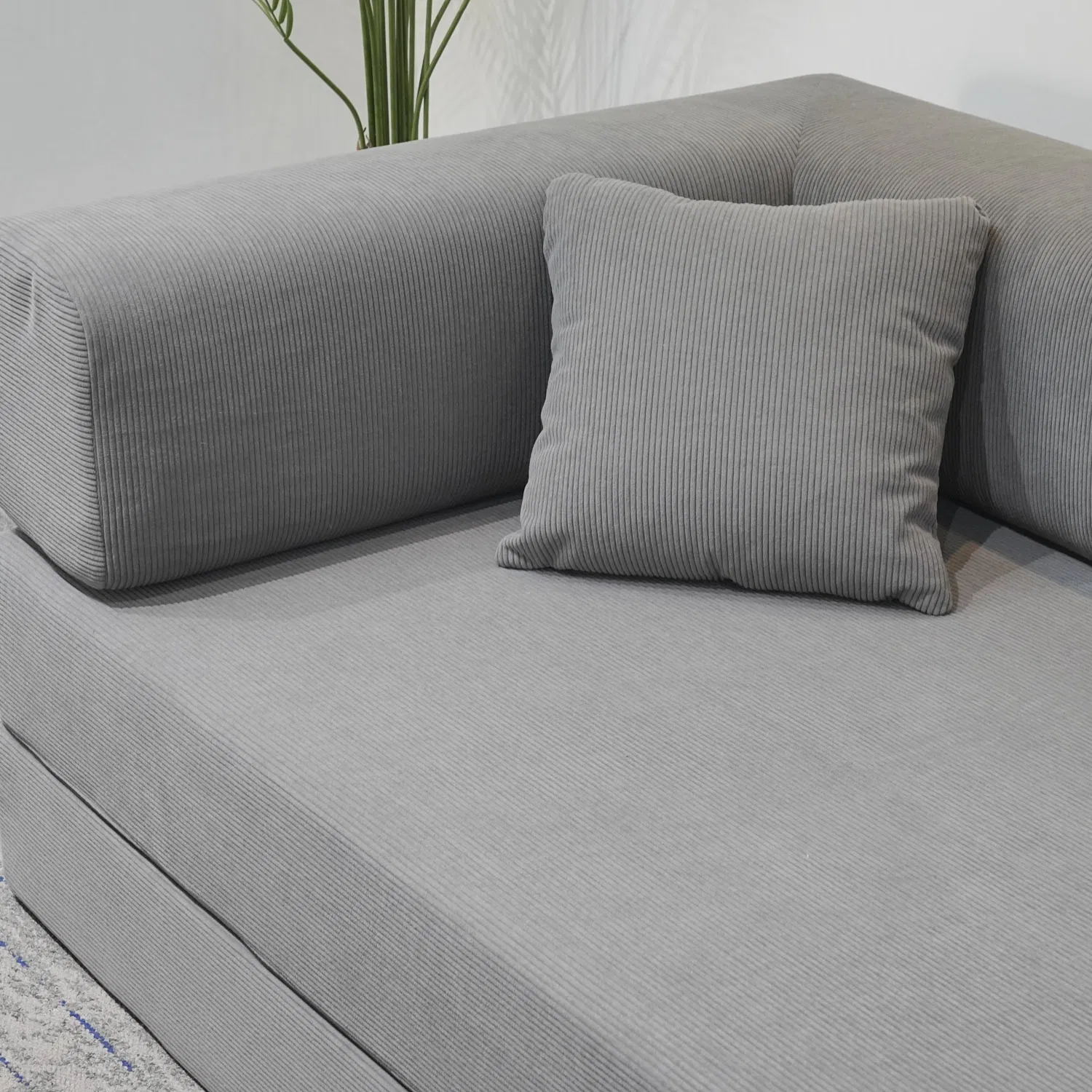 Wholesale Living Room Furniture Loveseat Compact Corduroy Cord Teddy Sofa Bed Multifunctional Modern Vacuum Compressed Sofa