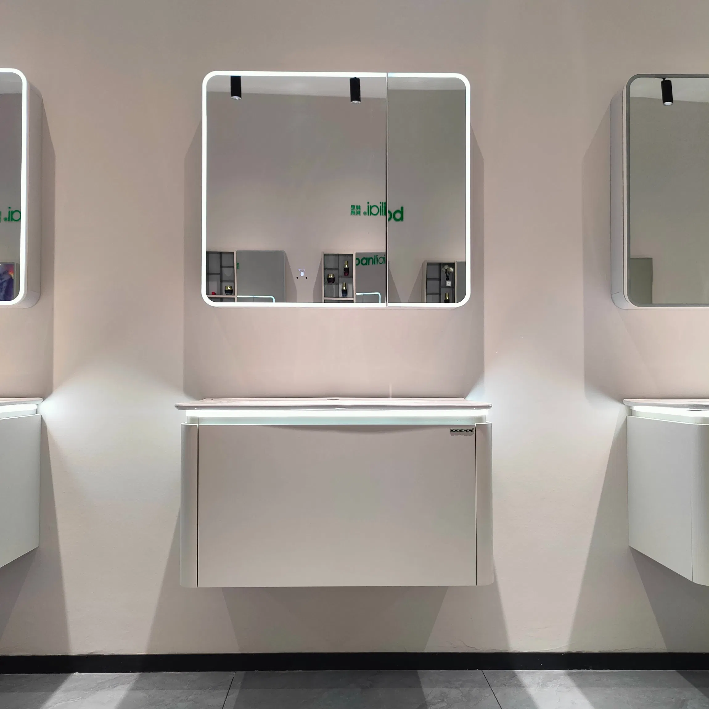 Durable Bathroom Accessories PVC LED Light Bathroom Cabinet