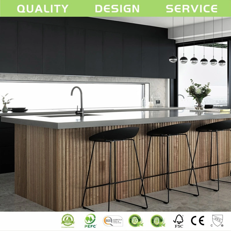 Durable Popular Lacquer Blue and White Kitchen Island White Shaker Kitchen Cabinets