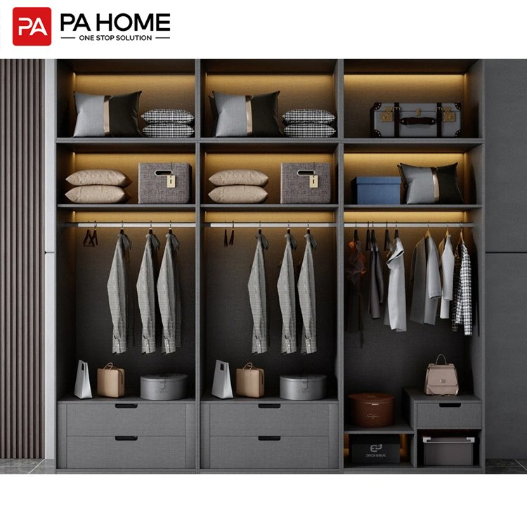 PA Wholesale Custom Bedroom Furniture Wooden Modular Modern Walk in Closet Design Bedroom Wardrobe