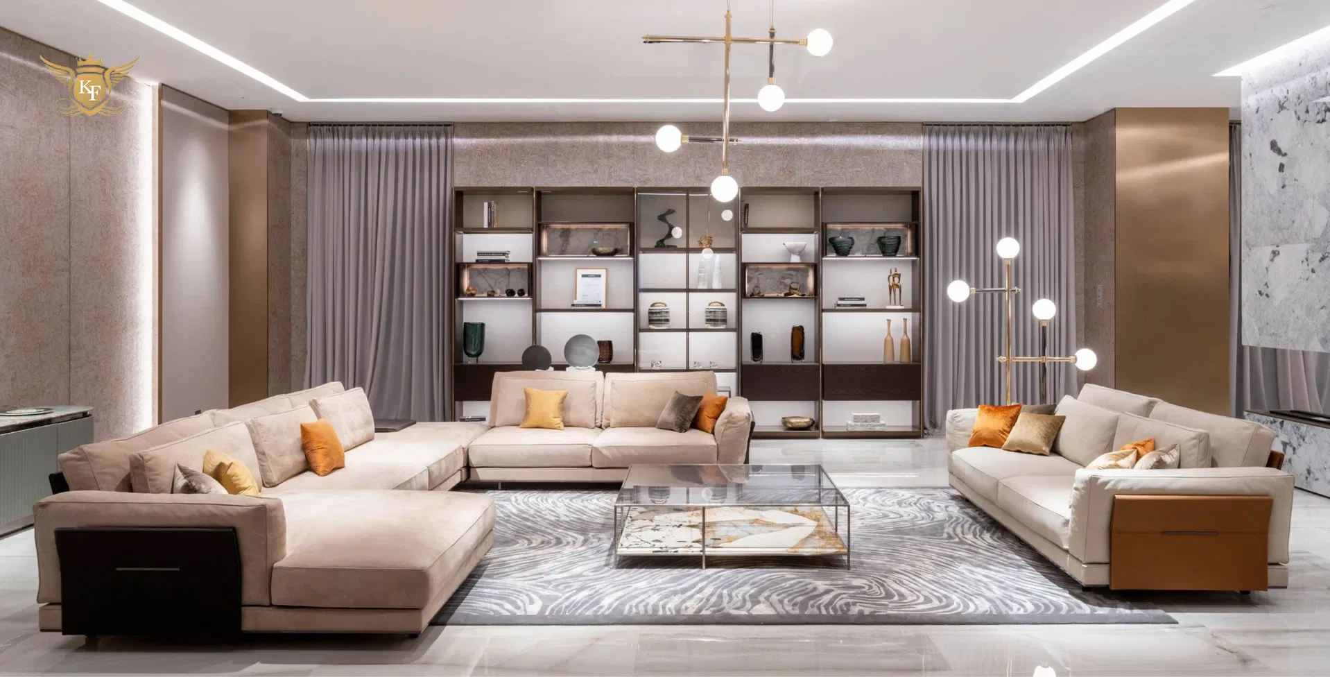 Living Room Sectional Leather Luxury Style Corner Lounge Sofa