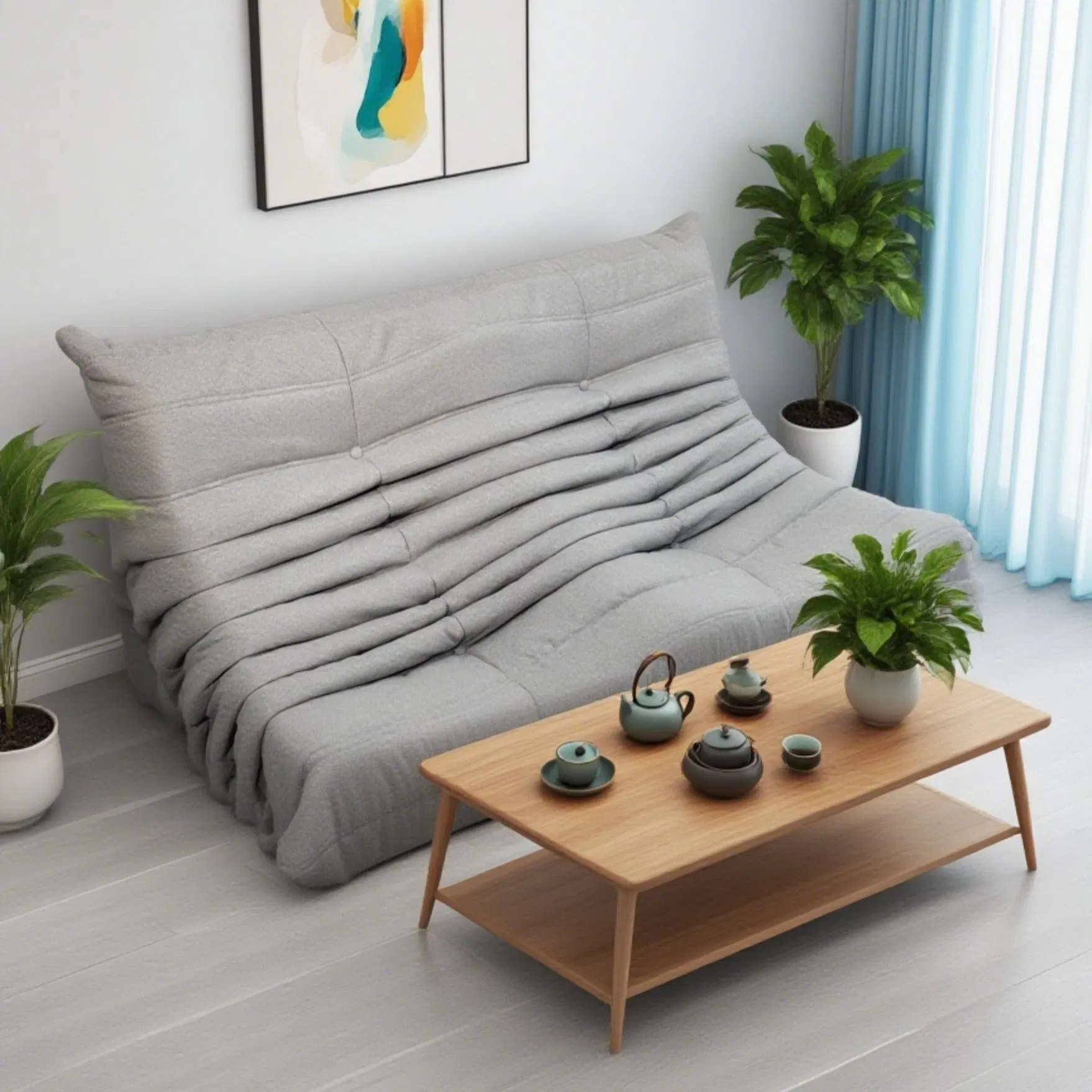 Modern Sofa Furniture Caterpillar Lazy Bag Single Recliner Sofa Chair Balcony Living Room Compressed Sofa Bed