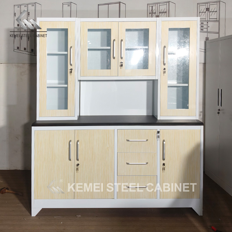 High Quality Modern Metal Custom Kitchen Cabinet Knock-Down Steel Structure for Living Room Storage