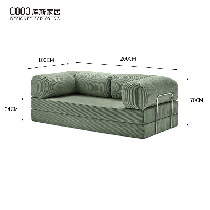 Sofa in Box Compressed Vacuum Sealed Packed Convertible Sponge Fabric Teddy Sofa Bed Couch Modern Teddy Sofa
