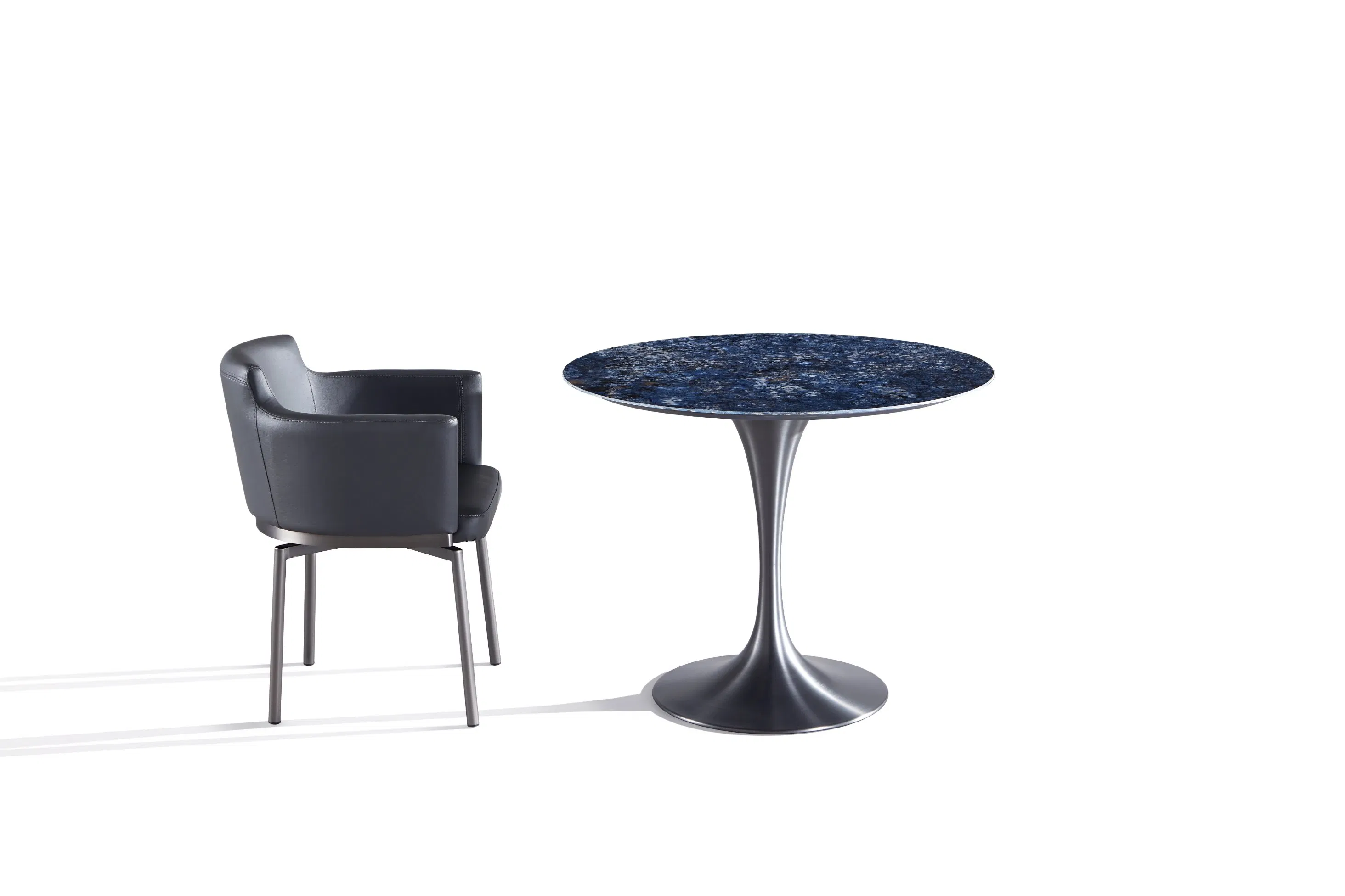 Modern Design White Marble Desktop Round Coffee Bar Restaurant Furniture Dining Table