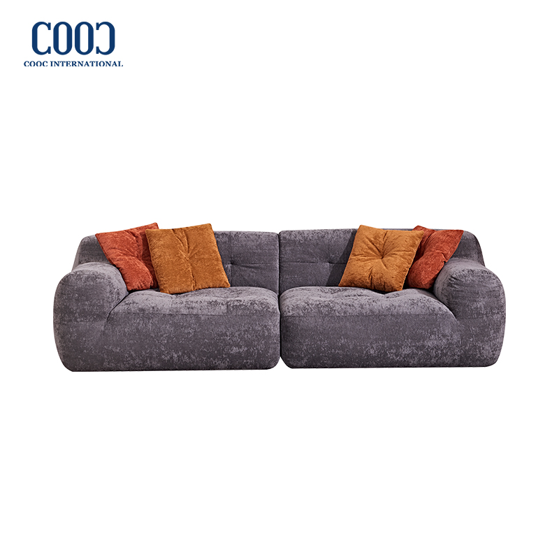 Modern 2 Seat Modern Design Sectional Lazy Fabric Sponge Boneless Frameless Compression Sofa Couch for Modern Home Furniture