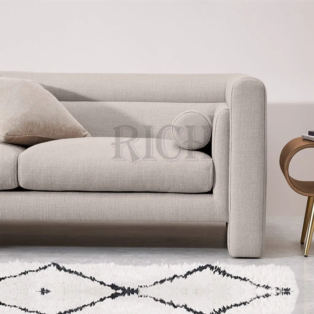 Modern Hotel Office Home Living Room Loveseat Couch Linen Fabric Lounge Sofa