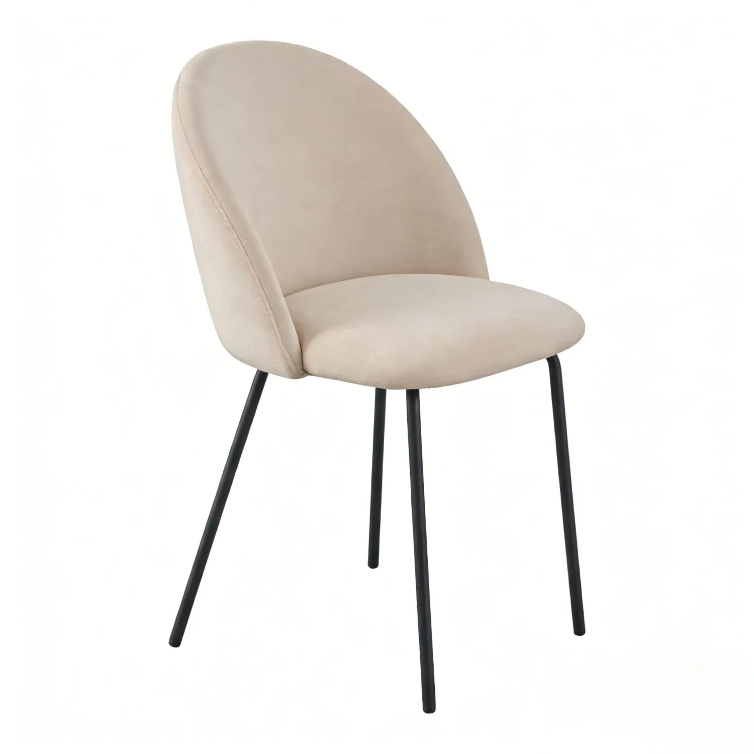 High Quality Velvet Upholstered Dining Chair with Black Legs for Living Room and Kitchen Furniture