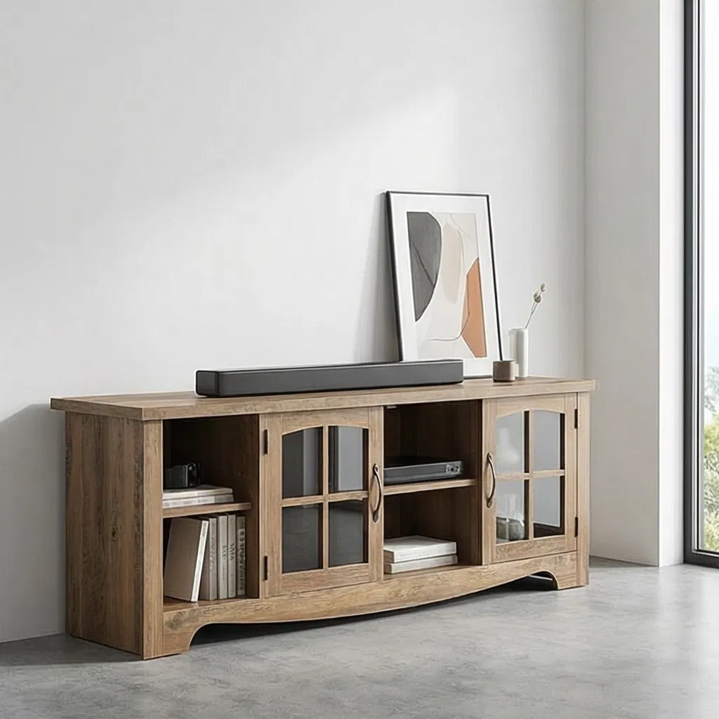 Stylish Contemporary TV Storage Cabinet Stand for Farmhouse Aesthetics