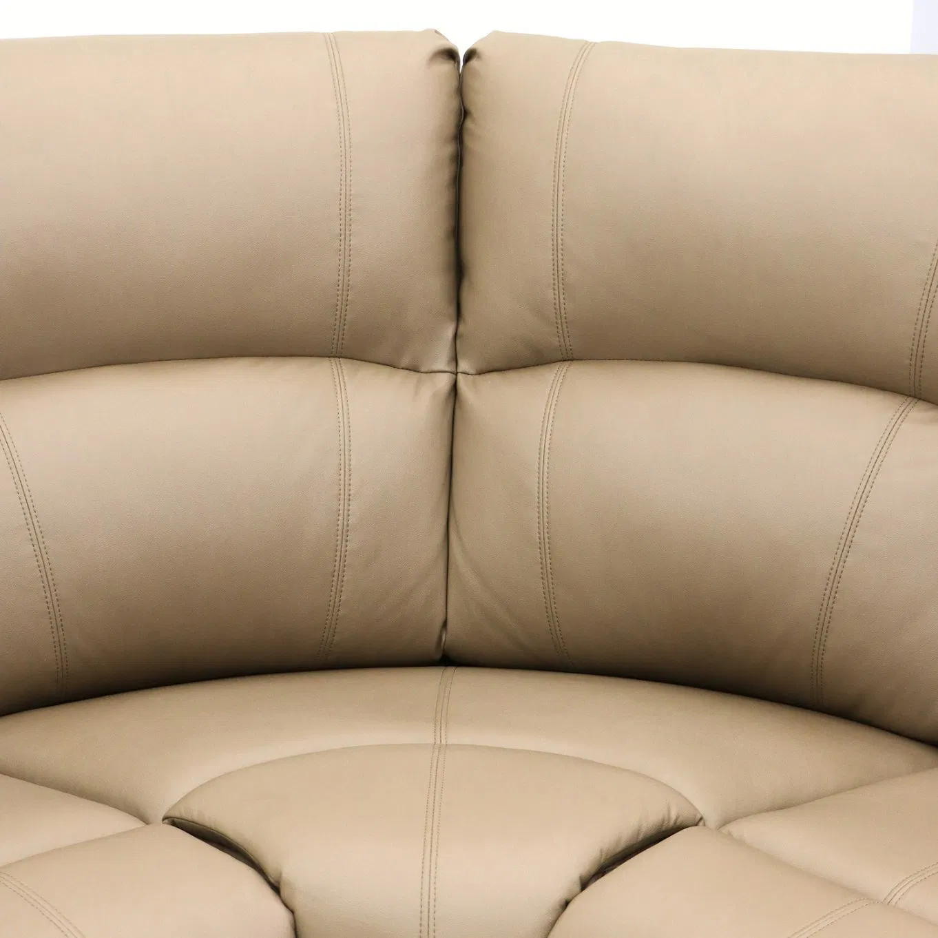 Geeksofa Furniture 9207 Modern 5 Seater Leather Manual Sectional Corner Recliner Sofa with Console and Bluetooth Speaker for Living Room