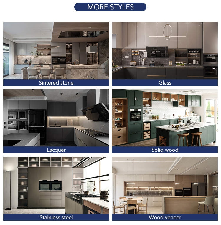 Linear Style George Standard Export Packing Kitchen Furniture Solid Wood Kitchen Cabinets