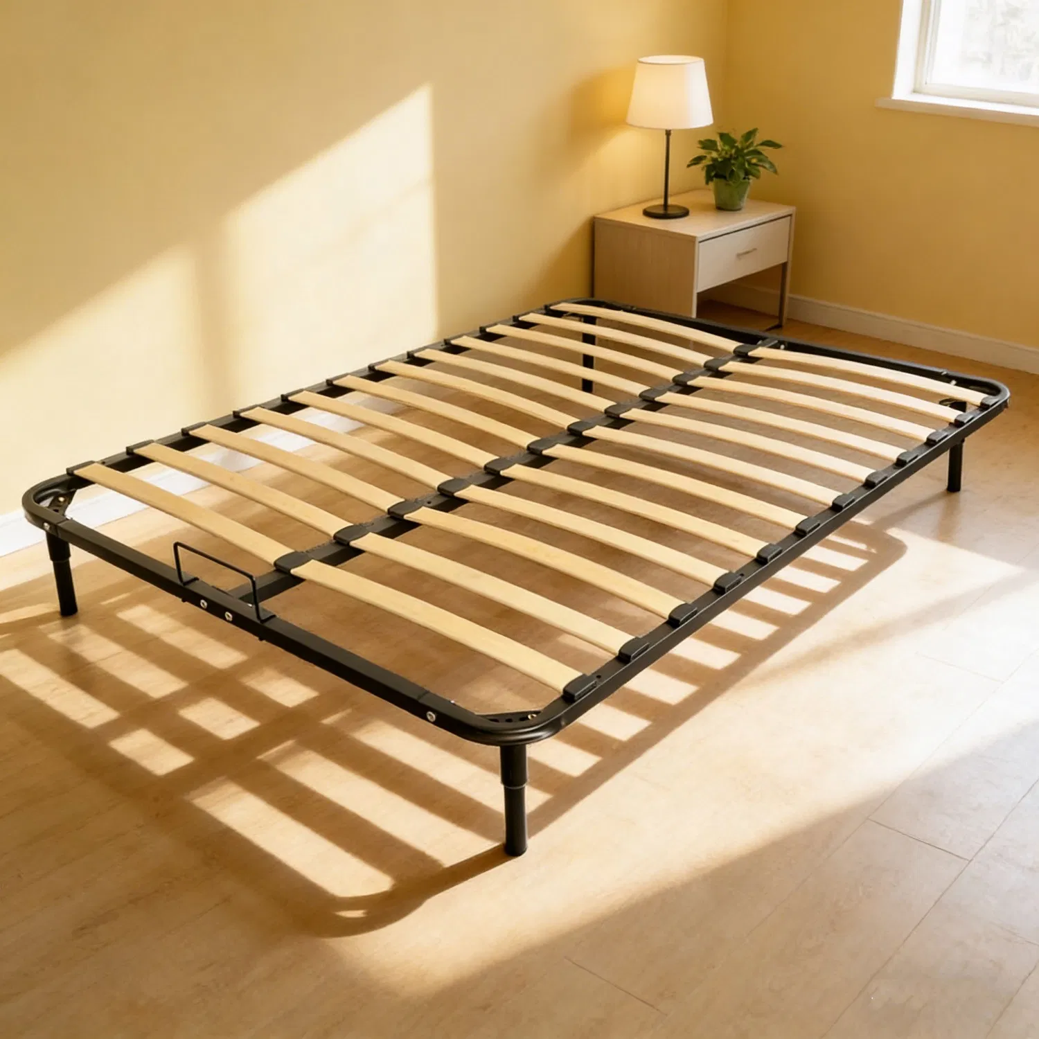 Easy Assembly CE /FSC Certificated Bed Frame Double/Queen/ Ottoman Storage Bedbase with Plywood Slats Frame for European Poland Bedroom Home Furniture