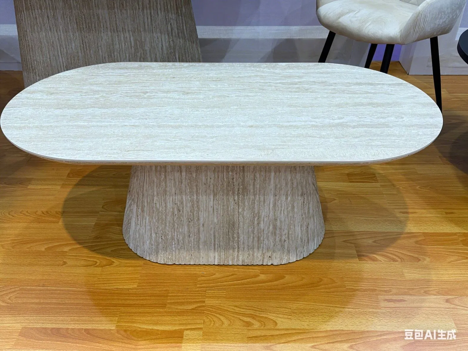 Luxury Coffee Table Factory Hot Sale American Style Living Room MDF Wood Travertine Stone Luxury Home Furniture Coffee Table