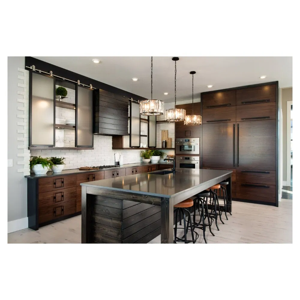 Lacquer Cupboard Customized Own Design Veneer Modern Kitchen Plywood Solid Wooden Cabinet