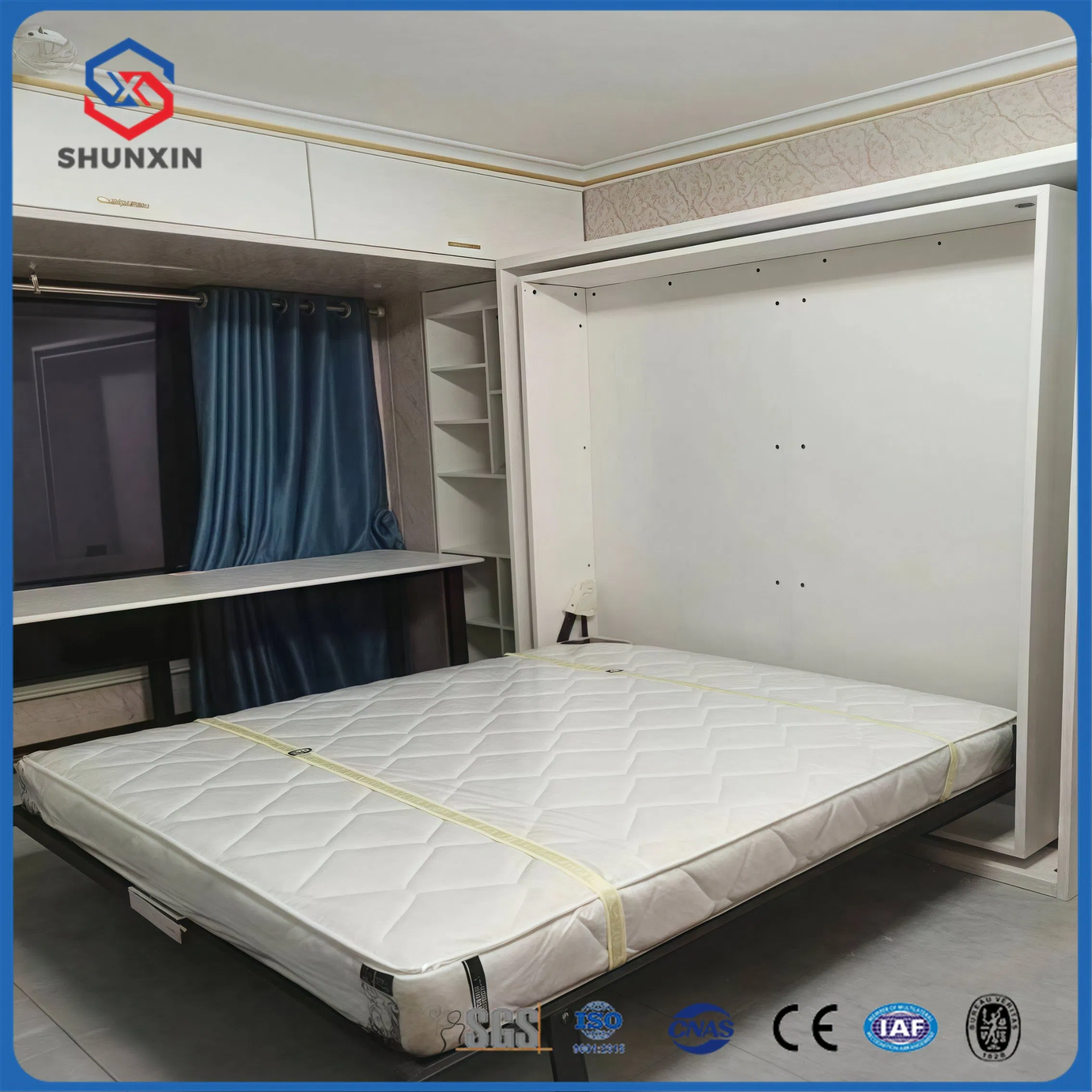 Invisible Folding Multi Functional Bookcase Wall Murphy Bed Frame Mechanism