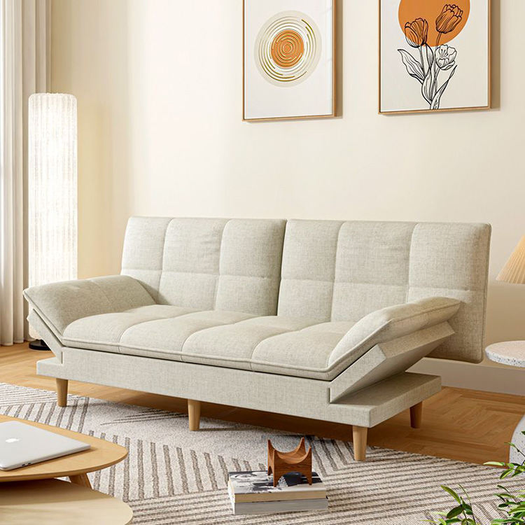 Multi-Functional Upholstered Sofa Bed for Small Families, Folding Design Sofa Cum Bed as Compressed Modern Home Furniture Leather Sofa Set in Living Spaces