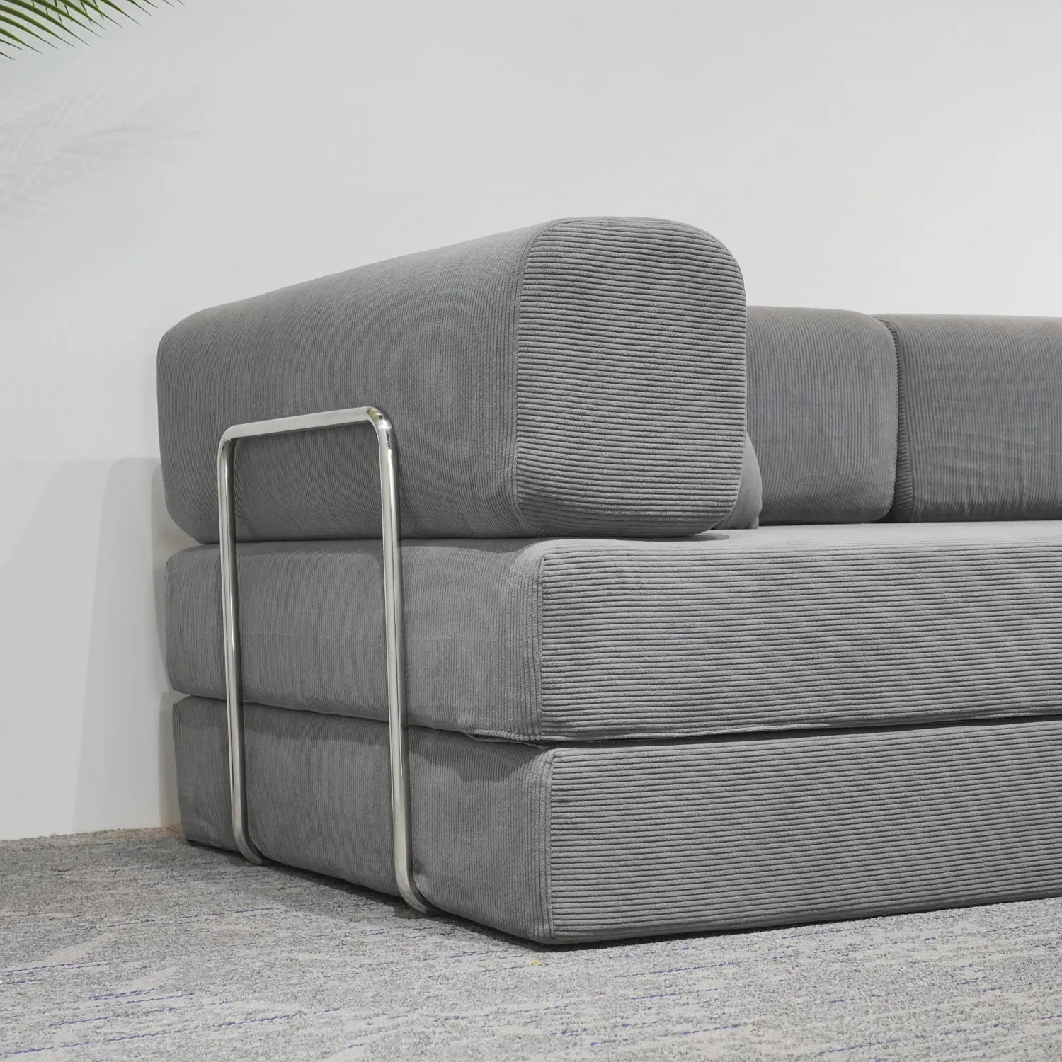 Wholesale Living Room Furniture Loveseat Compact Corduroy Cord Teddy Sofa Bed Multifunctional Modern Vacuum Compressed Sofa