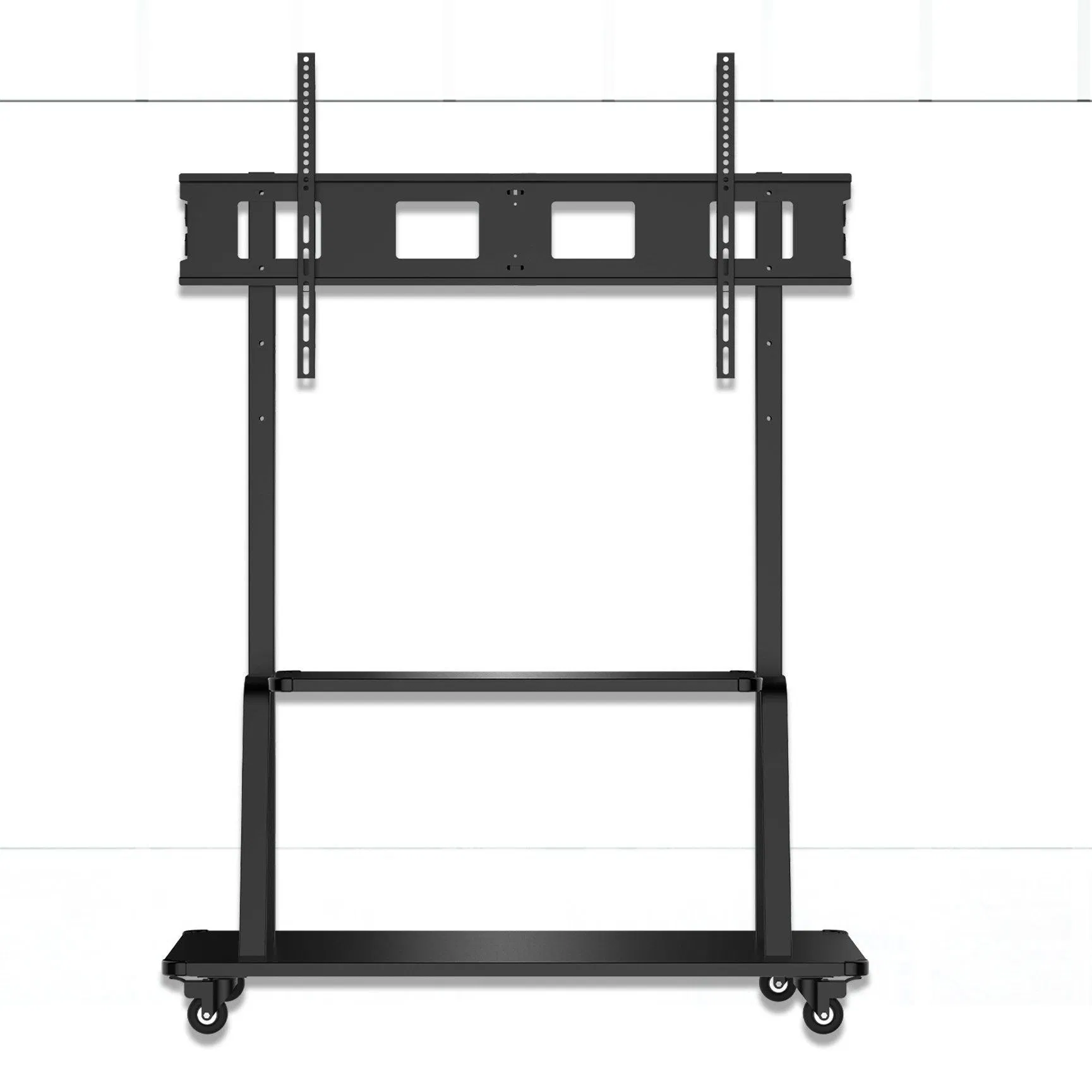 Adjustable Mobile TV Mount Stand 360 Degrees Rotating Cold Rolled Steel TV Stand with Four Movable Wheels