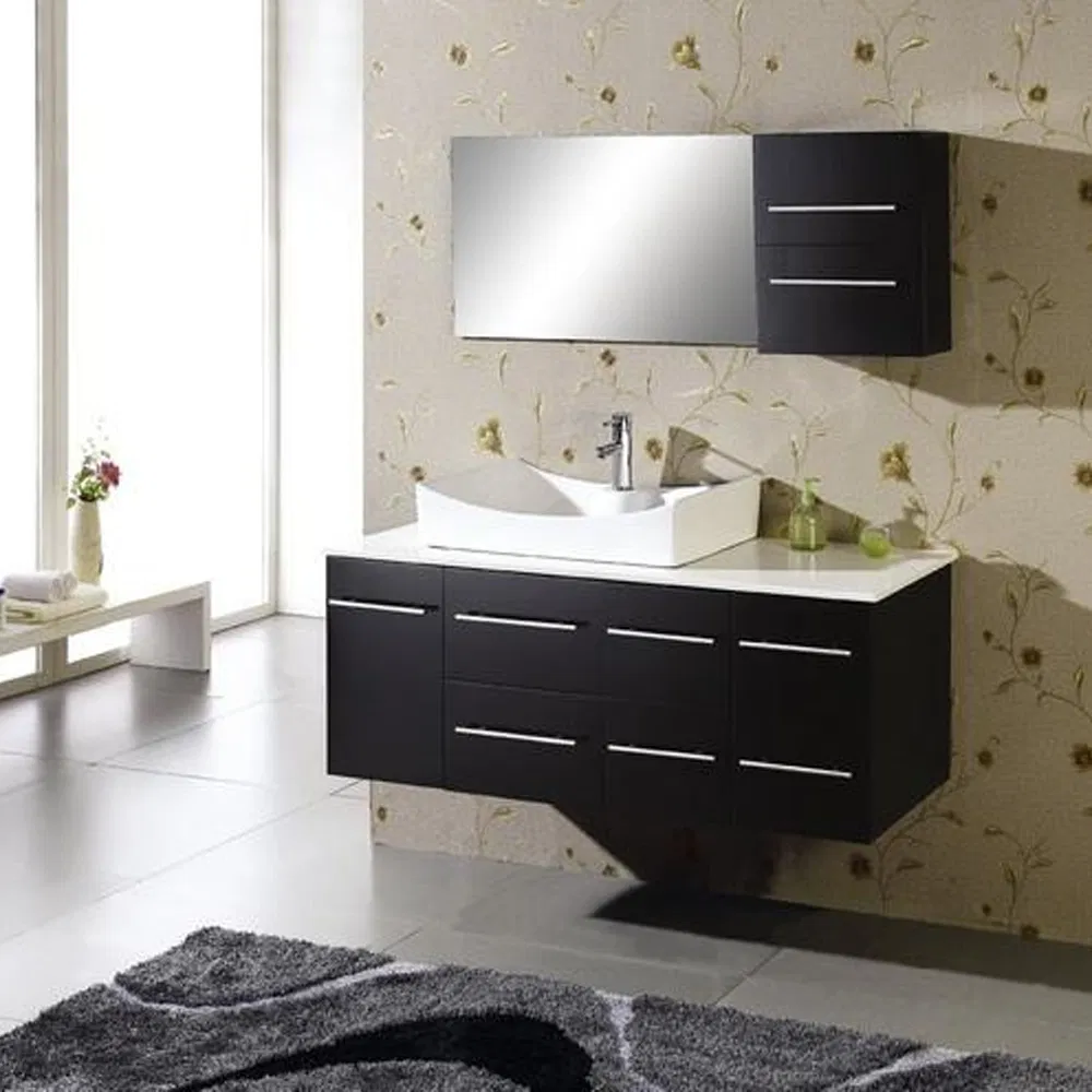 Aqua Gallery Modern Bathroom Furniture Single Sink Solid Wood Bathroom Wall Mounted Vanity with Medicine Cabinet