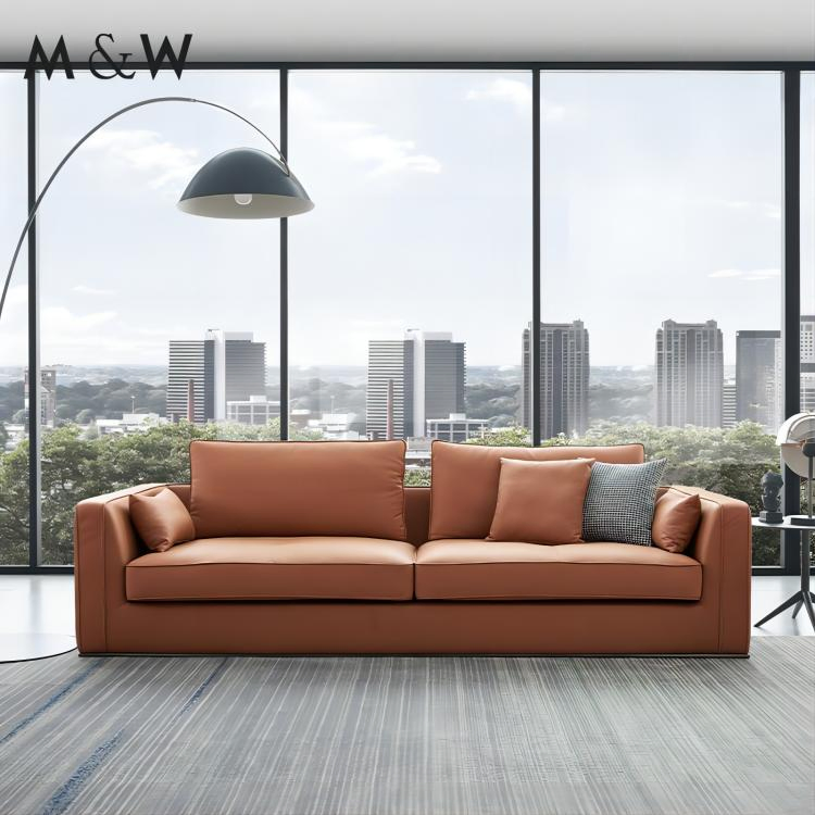 M&W Light Luxury Sectional Leather Sofa Living Room Furniture Sofa Couch