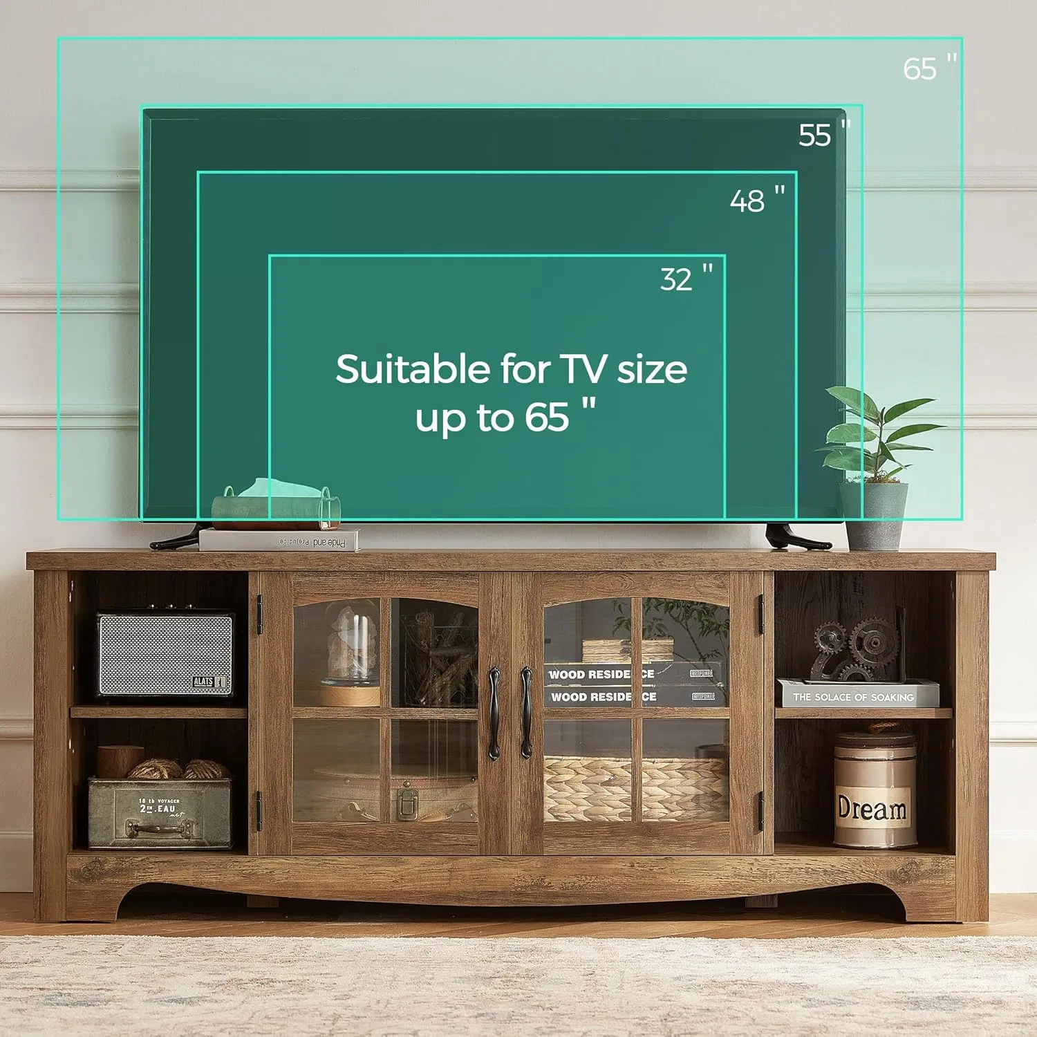 Stylish Contemporary TV Storage Cabinet Stand for Farmhouse Aesthetics