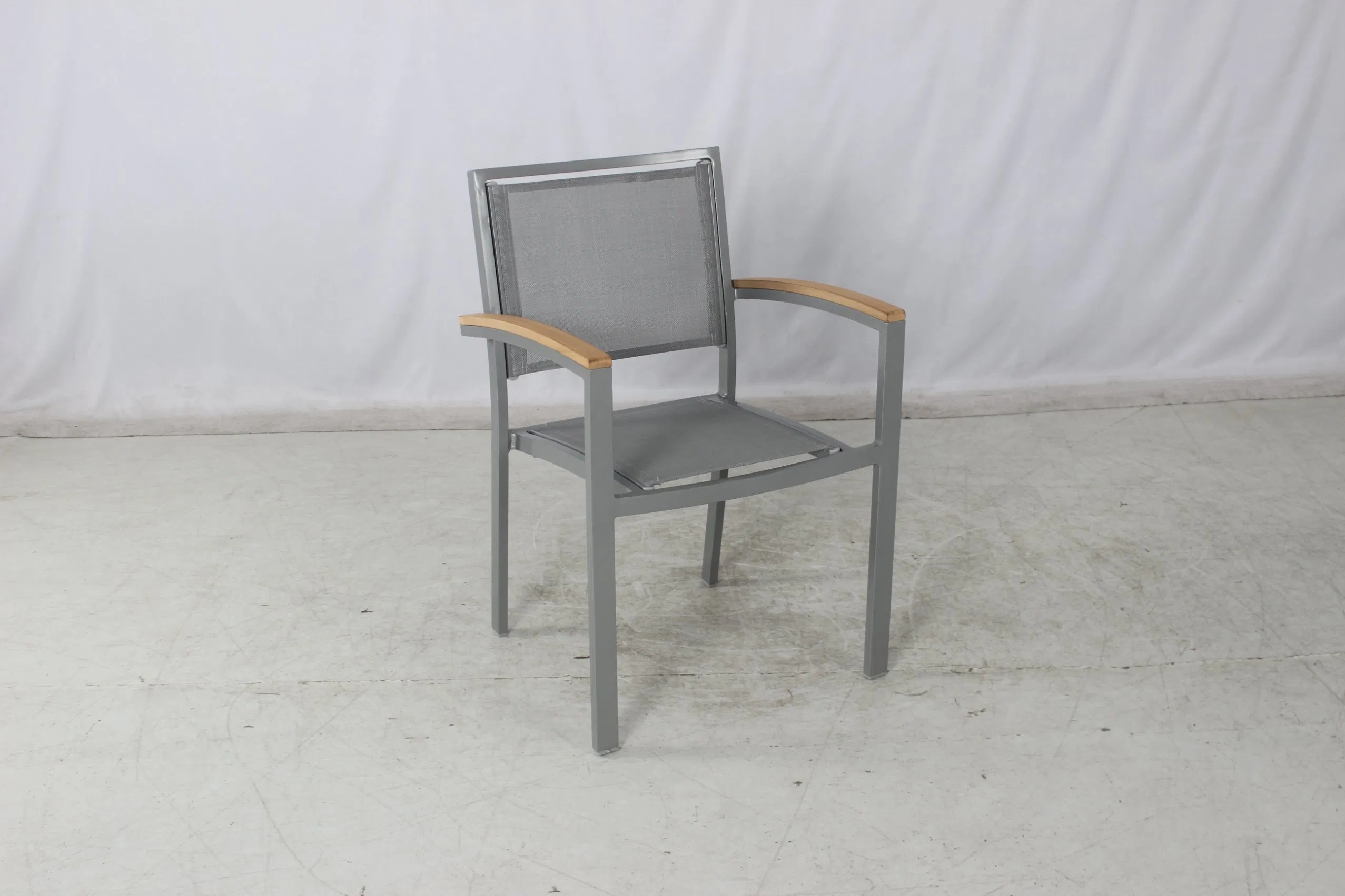 Modern Outdoor Restaurant Garden 3 Pieces Aluminum Coffee Table Chairs Dining Furniture