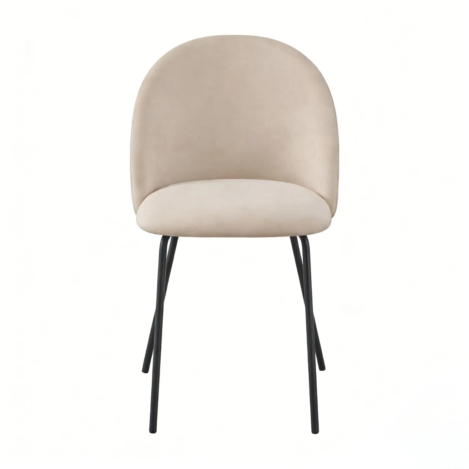High Quality Velvet Upholstered Dining Chair with Black Legs for Living Room and Kitchen Furniture