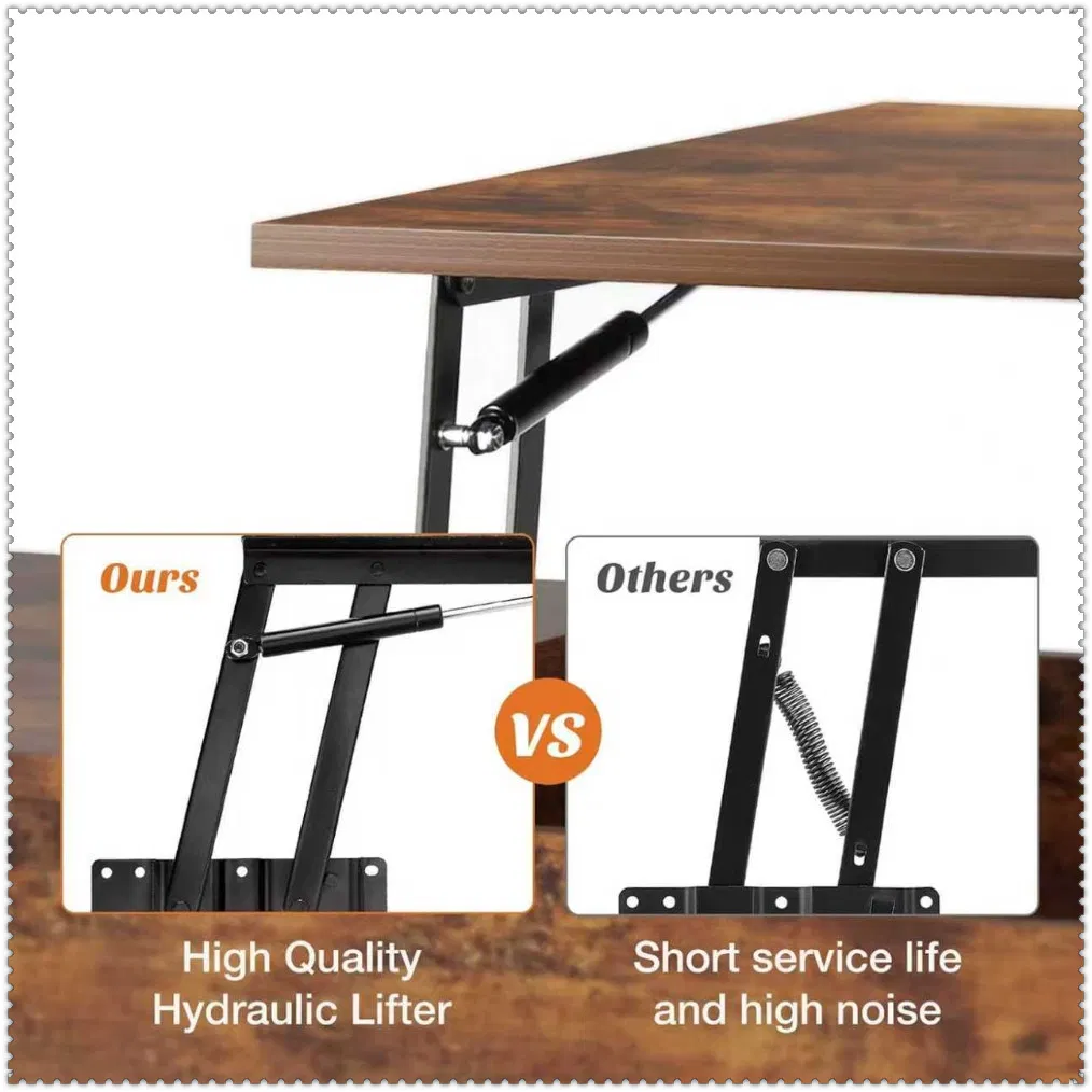 Farmhouse Style Coffee Table with Distressed Vintage Character Appearance