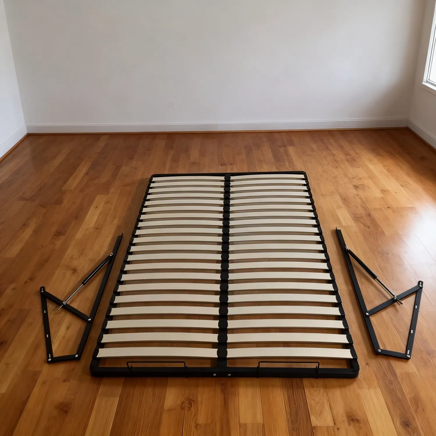 CE/FSC Certification Square Corner Easy Assembly Space Saving King/Queen Metal Bed Frame with Reinforced Angle Bed Base Design for Mattress Support